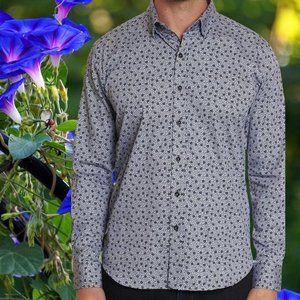 NWT ROBERT GRAHAM Estrada Shirt Tailored Fit Blue Floral Print Top Sz XL
